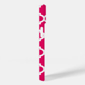 Coques Case-Mate iPhone Framboise Blanc Marocain #5 Navy 3 Initiale Monogr (Verso / Droite)