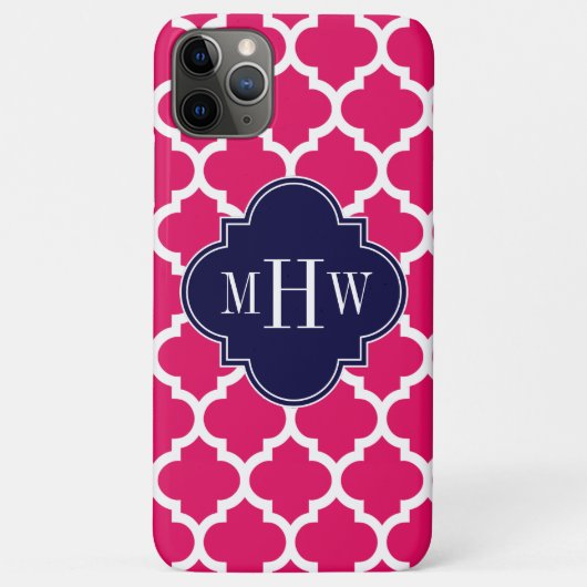 Coques Case-Mate iPhone Framboise Wharo Marocain #5 Marine 3 Monogramme in (Dos)