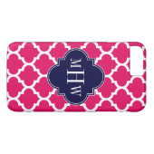Coques Case-Mate iPhone Framboise Wharo Marocain #5 Marine 3 Monogramme in (Dos (Horizontal))