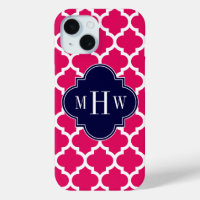 Framboise Wht Marocain #5 Navy 3 Monogramme Initia