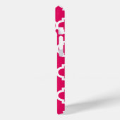 Coques Case-Mate iPhone Framboise Wht Marocain #5 Navy 3 Monogramme Initia (Verso / Gauche)