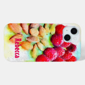Coques Case-Mate iPhone Framboises et amandes Snack Aquarelle (Verso (horizontal))