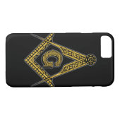 Coques Case-Mate iPhone Franc-maçon (noir et or) (Dos (Horizontal))