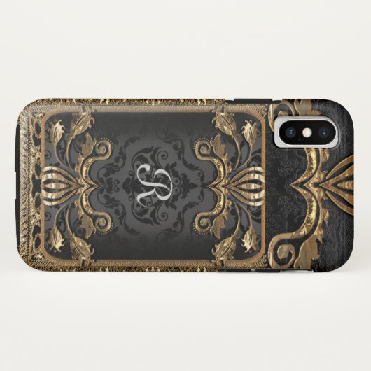 Coques Case-Mate iPhone Français Bella Elegant Boho Goth Chic Monogramme (Dos (Horizontal))