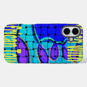Coques Case-Mate iPhone Français Bleu Africain Tissé Abstrait violet forme (Verso (horizontal))