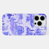 Coques Case-Mate iPhone Français Bleu Blanc Toile Chinoiserie Style Rustiq (Verso (horizontal))