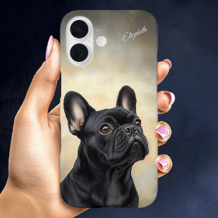 Coques iPhone 16 Français Bulldog Personnalisé Black Frenchie