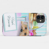 Coques Case-Mate iPhone Français Macarons de Yorkie (Dos (Horizontal))