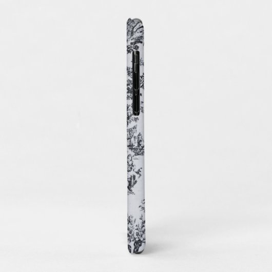 Coques Case-Mate iPhone Française toile de jouy noir et blanc élégant (Dos/Gauche)