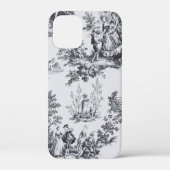 Coques Case-Mate iPhone Française toile de jouy noir et blanc élégant (Verso)