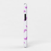 Coques Case-Mate iPhone Frances en mosaïque rose Nom, (Dos/Droite)