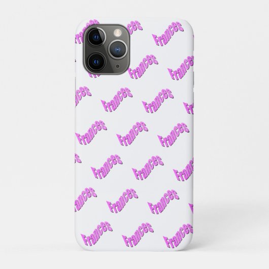 Coques Case-Mate iPhone Frances en mosaïque rose Nom, (Dos)