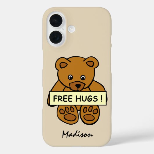 Coques Case-Mate iPhone Free Hugs Teddy personnalisé nom et boîtier de tél (Verso)