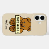 Coques Case-Mate iPhone Free Hugs Teddy personnalisé nom et boîtier de tél (Verso (horizontal))