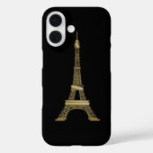 Coques Case-Mate iPhone French Black & Gold Eiffel Tower (Verso)