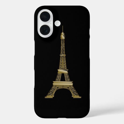 Coques Case-Mate iPhone French Black & Gold Eiffel Tower (Verso)