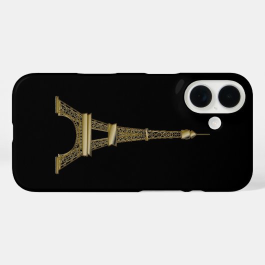 Coques Case-Mate iPhone French Black & Gold Eiffel Tower (Verso (horizontal))