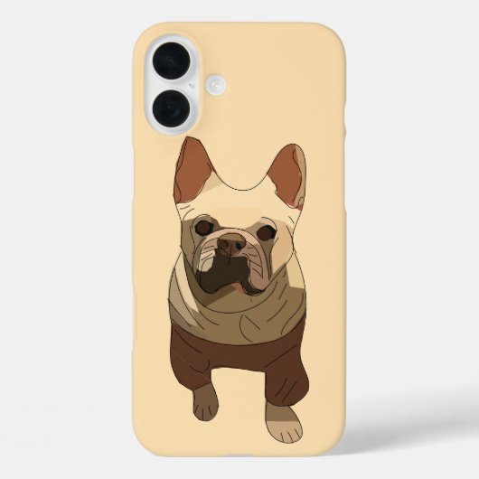 Coques Case-Mate iPhone French Bulldog, Soft Peach (Verso)