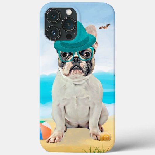 Coques Case-Mate iPhone French Bulldog sur la plage (Verso)