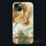 Etui iPhone 13 Fresco Design avec Globe Flower<br><div class="desc">This decorative fresco design by Megan Meagher feh a globe flower. An abstract background surrounds the flower,  creating a surreal vibe that contrasts with the réaliste flower.</div>