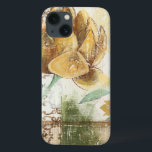 Etui iPhone 13 Fresco Design avec Globe Flower<br><div class="desc">This decorative fresco design by Megan Meagher feh a globe flower. An abstract background surrounds the flower,  creating a surreal vibe that contrasts with the réaliste flower.</div>