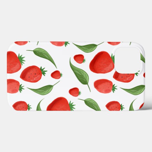 Coques Case-Mate iPhone Fresh Strawberry Leaf Pattern iPhone Case (Verso (horizontal))