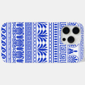Coques Case-Mate iPhone Fret grec, Motif méditerranéen, Bleu (Verso (horizontal))