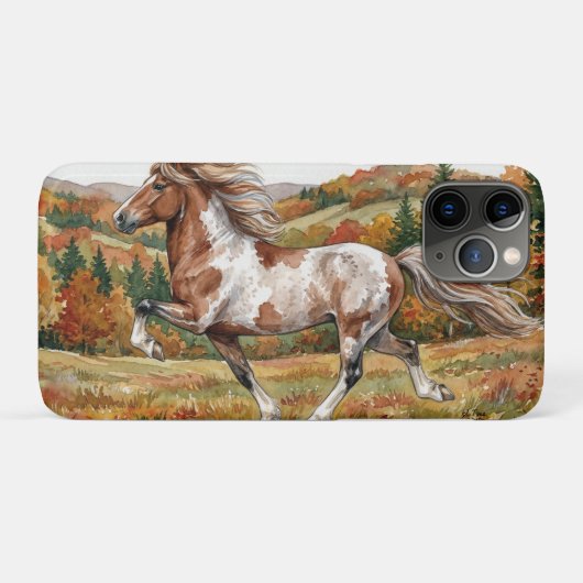 Coques Case-Mate iPhone Freya Icelandic Horse in Autumn Forest (Dos (Horizontal))