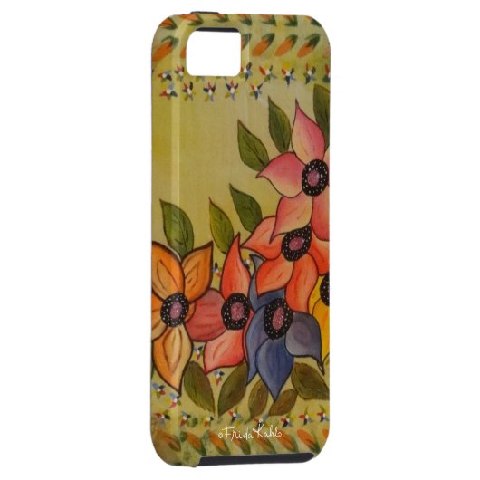 Coques Case-Mate iPhone Frida Kahlo Flore Peinte (Dos/Droit)