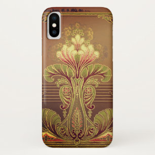Case-Mate iPhone Case Frieze floral victorien élégant art nouveau marron