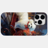 Coques Case-Mate iPhone Frise de Bichon Frise Festin de Noël (Verso (horizontal))