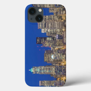 Etui iPhone 13 Front de mer et skyline du centre-ville au crépusc