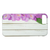 Coques Case-Mate iPhone frontière azalée rose sur bois (Dos (Horizontal))