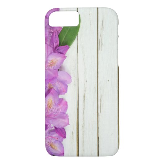 Coques Case-Mate iPhone frontière azalée rose sur bois (Dos)