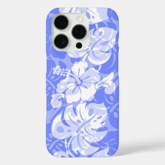 Coques Case-Mate iPhone Frontière de Kalakaua Hibiscus d'Hawaii Périwinkle (Verso)