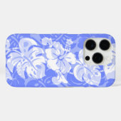 Coques Case-Mate iPhone Frontière de Kalakaua Hibiscus d'Hawaii Périwinkle (Verso (horizontal))