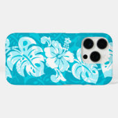 Coques Case-Mate iPhone Frontière de Kalakaua Hibiscus hawaïen Turquoise (Verso (horizontal))