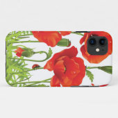 Coques Case-Mate iPhone Frontière horizontale avec le pavot rouge (Dos (Horizontal))