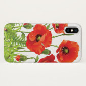 Coques Case-Mate iPhone Frontière horizontale avec le pavot rouge (Dos (Horizontal))