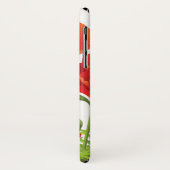 Coques Case-Mate iPhone Frontière horizontale avec le pavot rouge (Dos/Gauche)