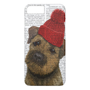 Coque iPhone 8 Plus/7 Plus Frontière Terrier avec le casquette rouge 3 de