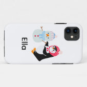 Coques Case-Mate iPhone Frosty le bonhomme de neige et le pingouin (Dos (Horizontal))