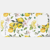Coques Case-Mate iPhone Fruit au citron et aquarelle Motif Feuille (Verso (horizontal))