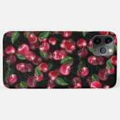Coques Case-Mate iPhone Fruit cerise sur noir (Dos (Horizontal))