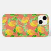 Coques Case-Mate iPhone Fruit citron motif jaune pêche rose (Verso (horizontal))