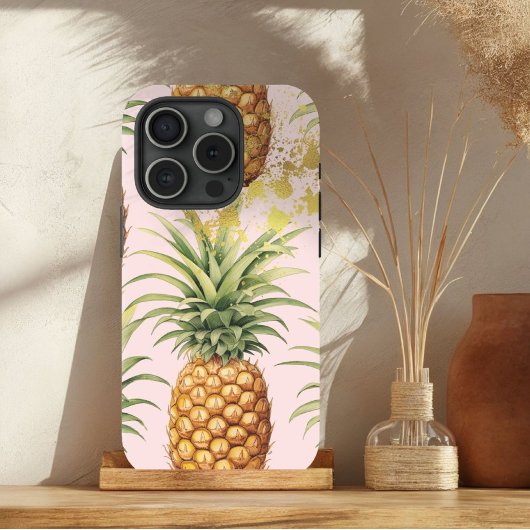 Coques Case-Mate iPhone Fruit d'ananas orange, rose et or