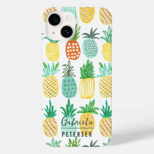 Coque Pour iPhone 14 Fruit d'ananas tropical moderne   vert jaune