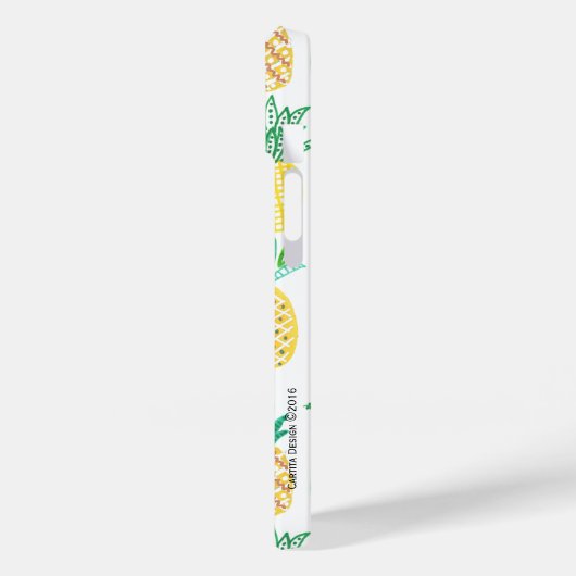 Coques Case-Mate iPhone Fruit d'ananas tropical moderne | vert jaune (Verso / Gauche)