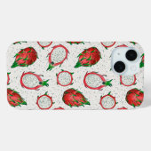 Coques Case-Mate iPhone Fruit de dragon rouge sur blanc (Verso (horizontal))