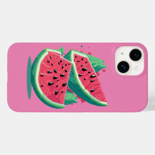 Coques Case-Mate iPhone Fruit de pastèque rose frais (Verso (horizontal))